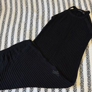 Black Sleeveless Knit Dress